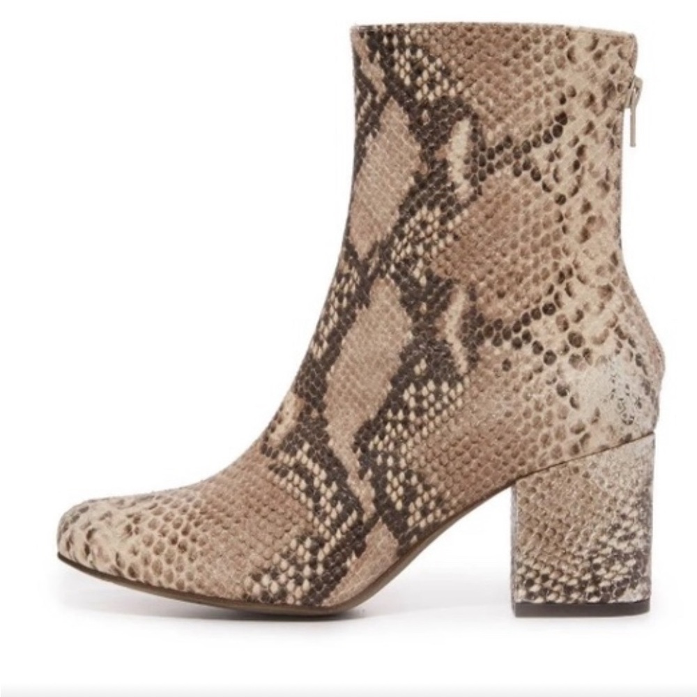 Free People Cecile Snakeskin Ankle Boots